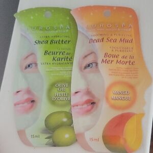 Eurospa Shea Butter and Dead Sea Mud Face Masks Set Of 2